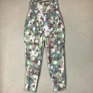 Elisabetta Franchi‎ Denim Pantalon Cargo Star Camouflage Pants Women’s size 25